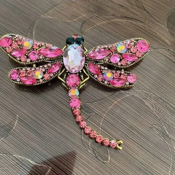 Crystal Vintage Dragonfly Brooches for Women Large Insect Brooch NWBOX - Picture 6 of 9